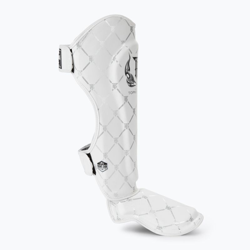 Blauzdų ir pėdų apsaugos Top King Chain Semi Leather white/silver 2