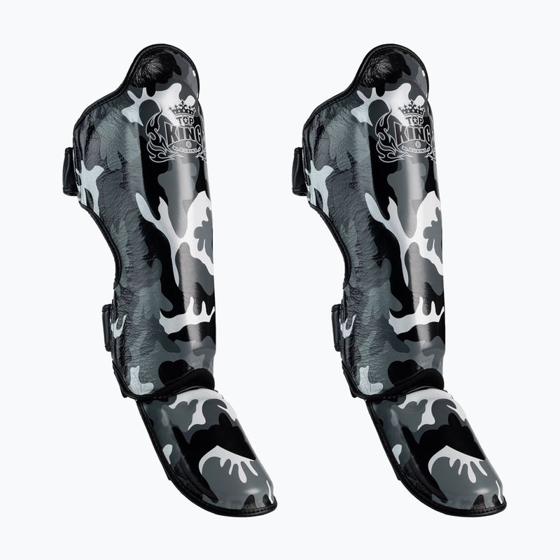 Top King Empower Camouflage pilkos spalvos blauzdikaulių ir pėdų apsaugos TKSGEM-03-GY-L