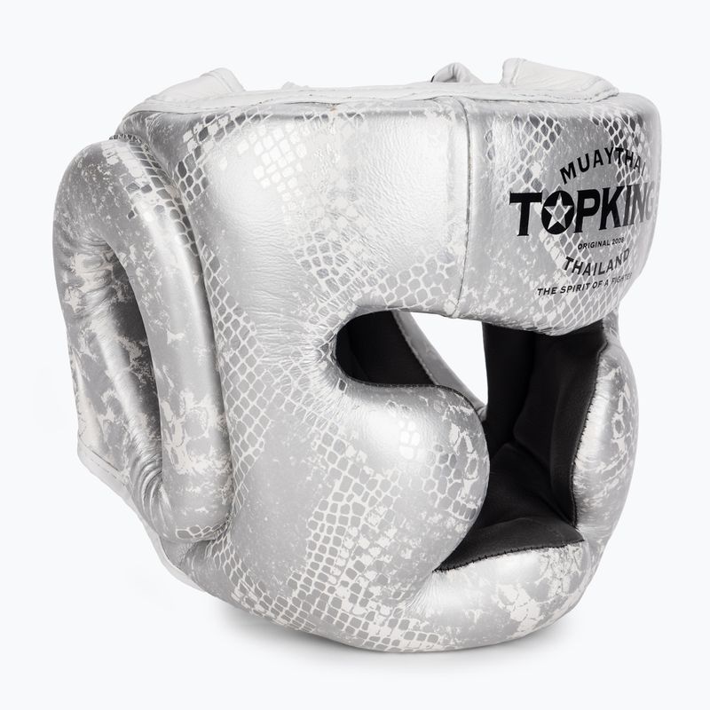 Bokso šalmas Top King Super Star white/silver