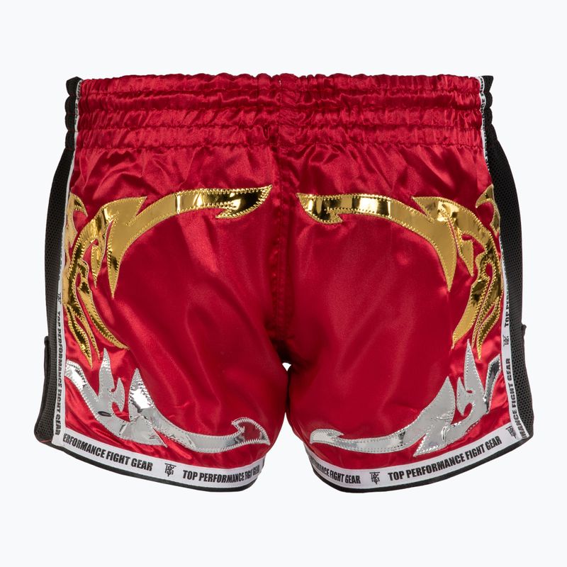Treniruočių šortai Top King Retro Muaythai maroon/gold 2