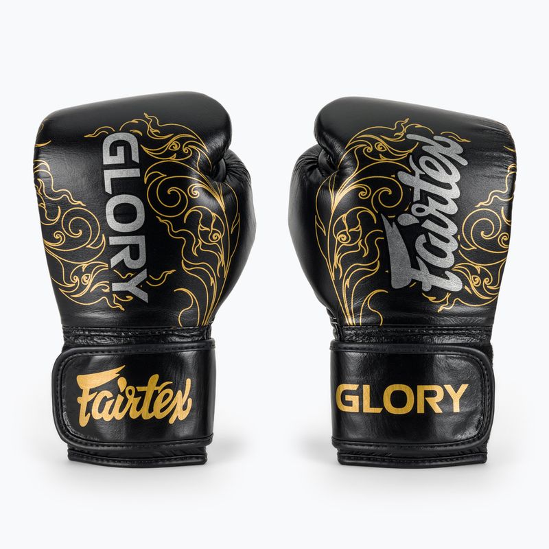 Bokso pirštinės Fairtex Glory Kickboxing Competition Training Boxing black/gold 2