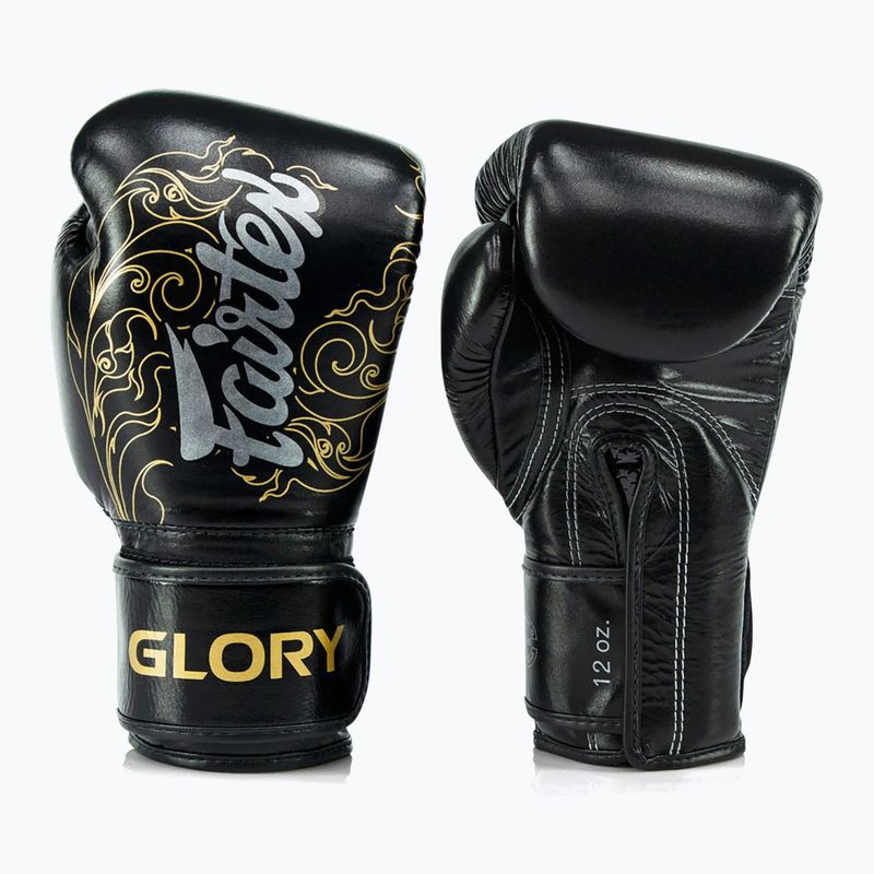 Bokso pirštinės Fairtex Glory Kickboxing Competition Training Boxing black/gold