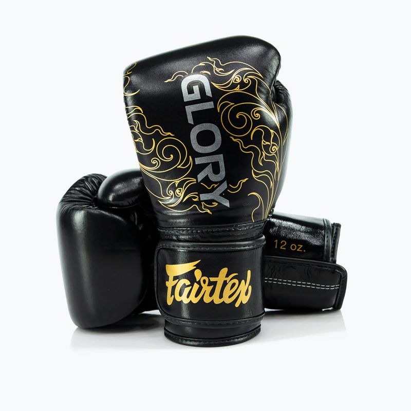 Bokso pirštinės Fairtex Glory Kickboxing Competition Training Boxing black/gold 4
