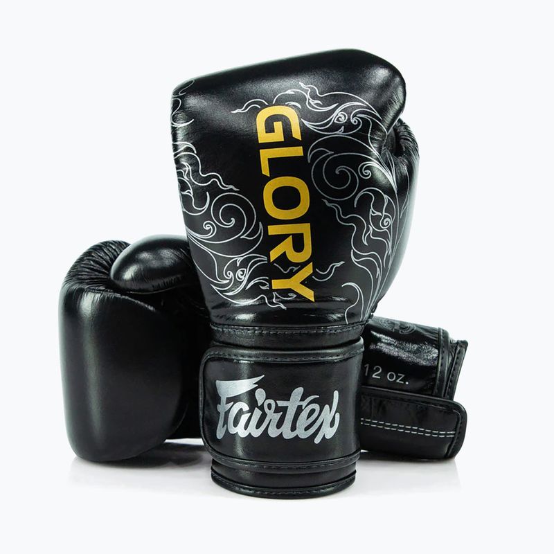 Bokso pirštinės Fairtex Glory Kickboxing Competition Training Boxing black/silver 5