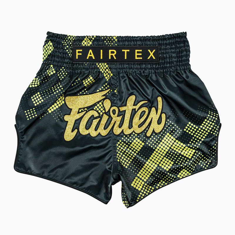 Treniruočių šortai Fairtex Muay Thai S1931 Heart of Gold black/gold