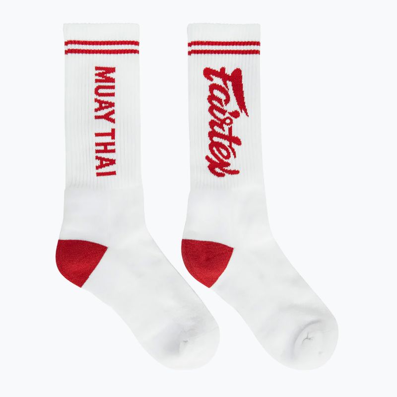 "Fairtex" "Muay Thai" kojinės baltos/raudonos spalvos