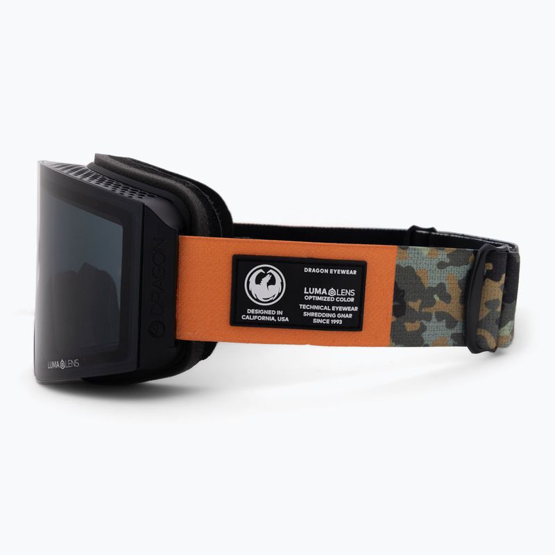 DRAGON RVX OTG slidinėjimo akiniai bush camo/lumalens dark smoke/lumalens amber 43734-310 5