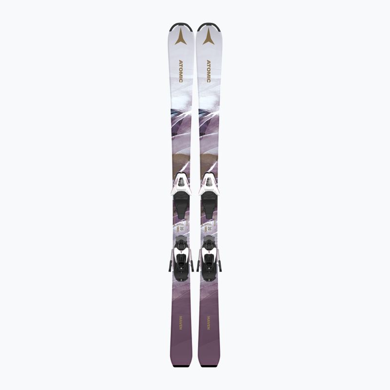 Vaikiškos kalnų slidės Atomic Maven Girl JTM + apkaustai C5 GW white/laven