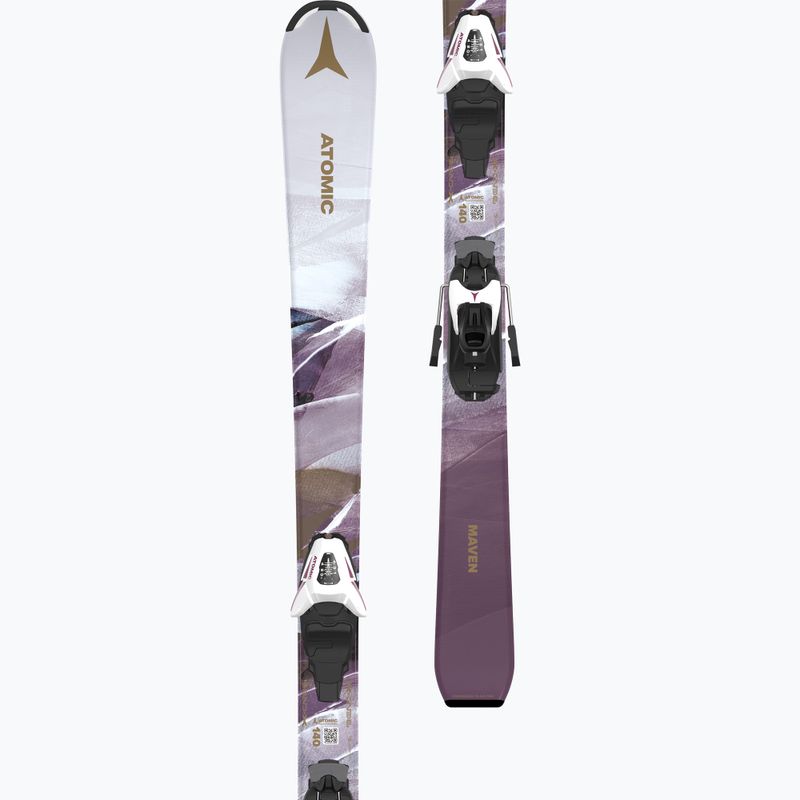 Vaikiškos kalnų slidės Atomic Maven Girl JTM + apkaustai C5 GW white/laven 5