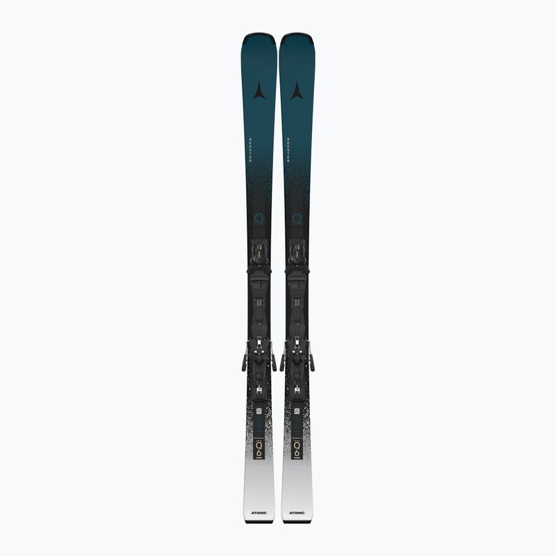 Kalnų slidės + apkaustai Atomic Redster Q6 + MI12 GW dark slate/bright silver