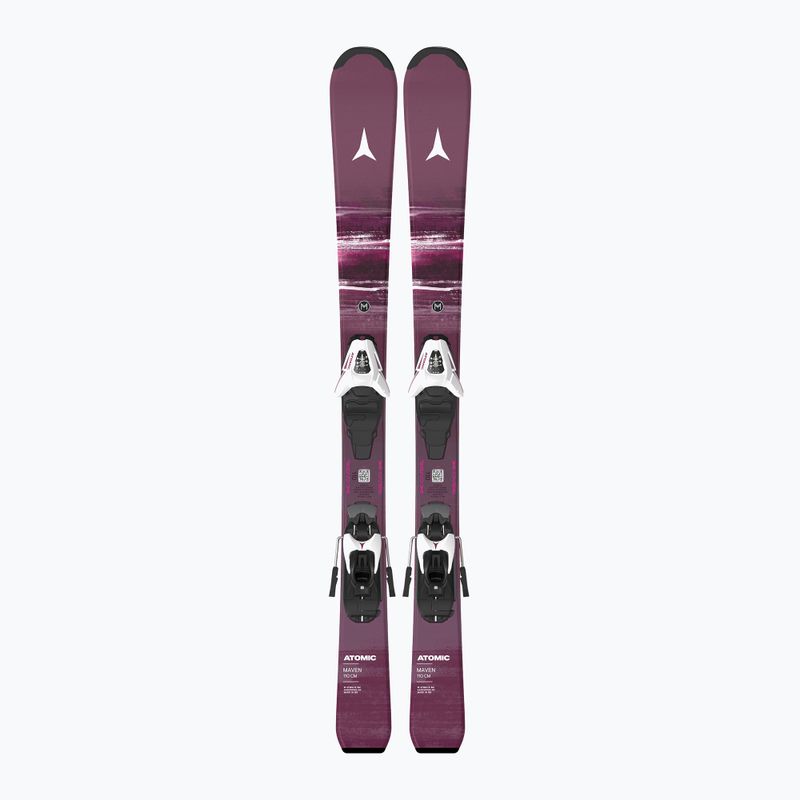 Vaikiškos kalnų slidės + apkaustai Atomic Maven Jr 100-120 + C5 GW red plum