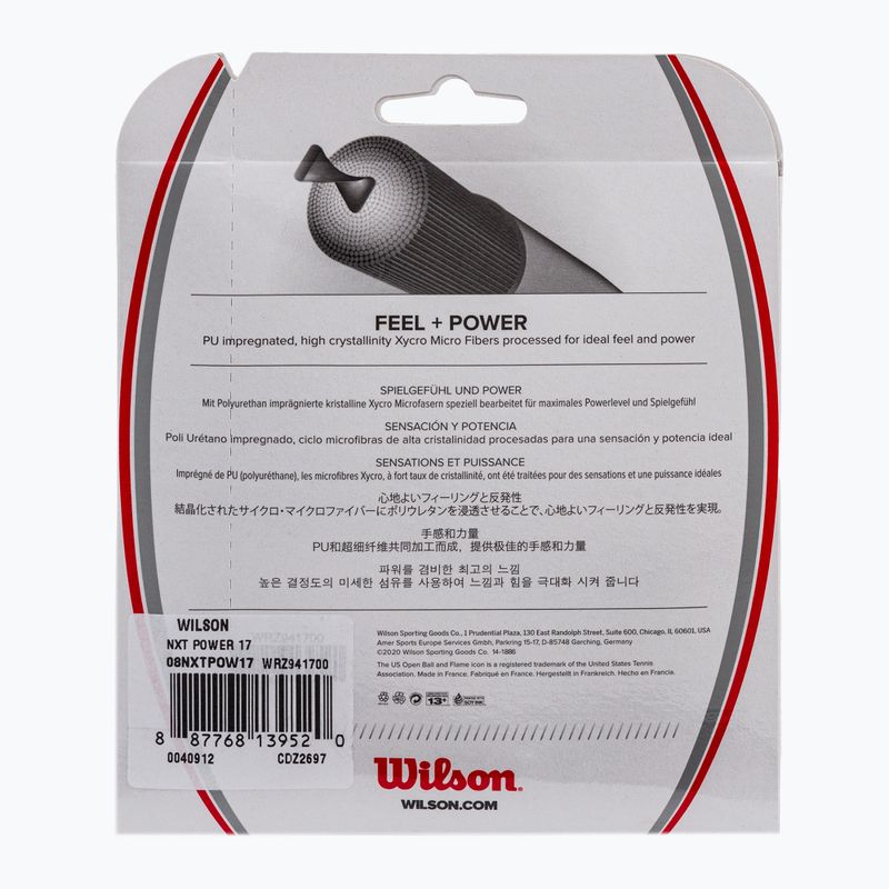 Wilson NXT Power 17 teniso stygos 12,2 m baltos spalvos WRZ941700+ 2