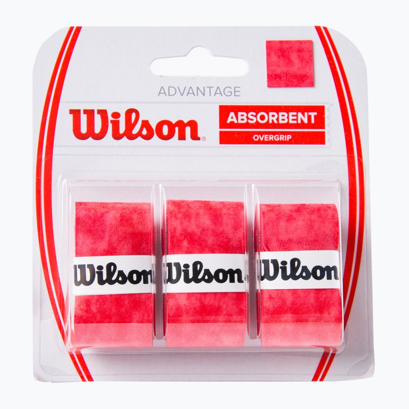 Wilson Advantage Overgrip teniso raketės apvyniojimai 3 vnt. raudoni WRZ4033RD+