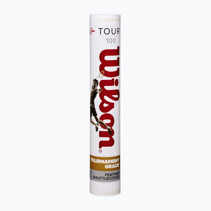 Badmintono plunksniukai Wilson Tour BWF 12 vnt. white 2