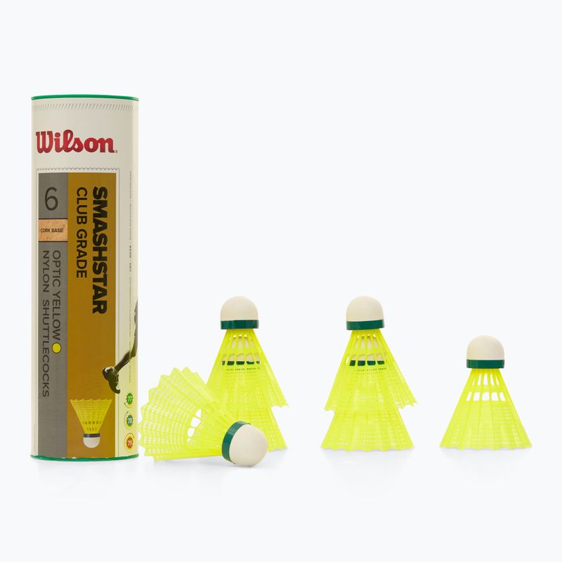 Badmintono plunksniukai Wilson Smashstar 6 vnt. yellow