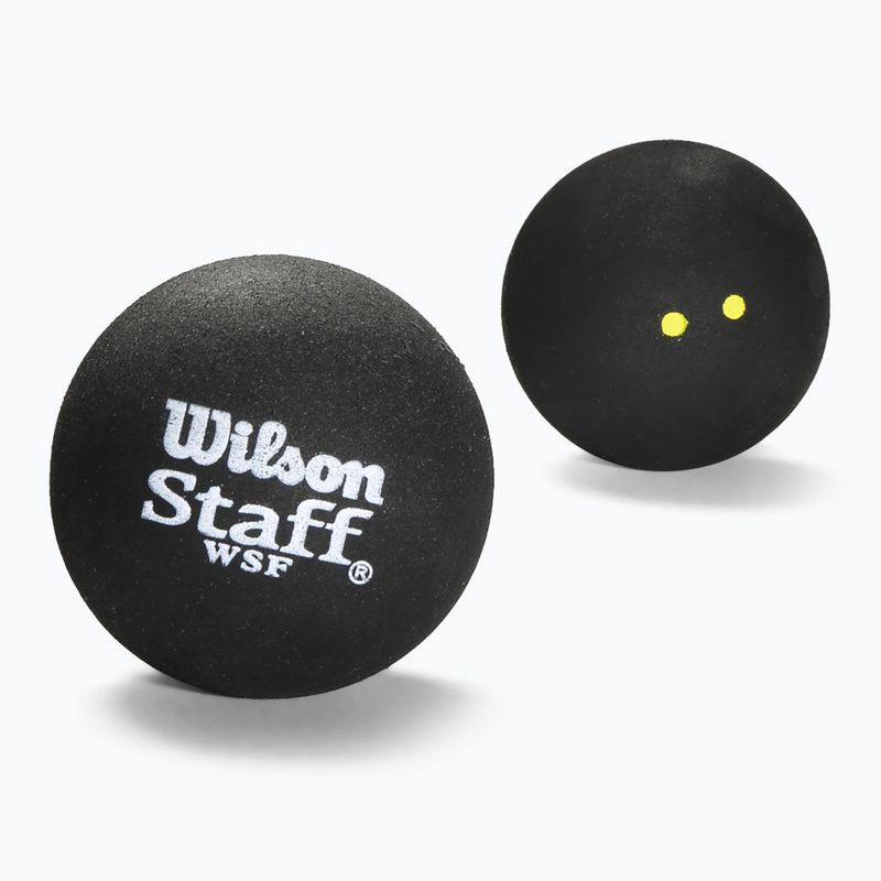 Skvošo kamuoliai Wilson Staff Ball Double Yellow Dot 3 vnt. black