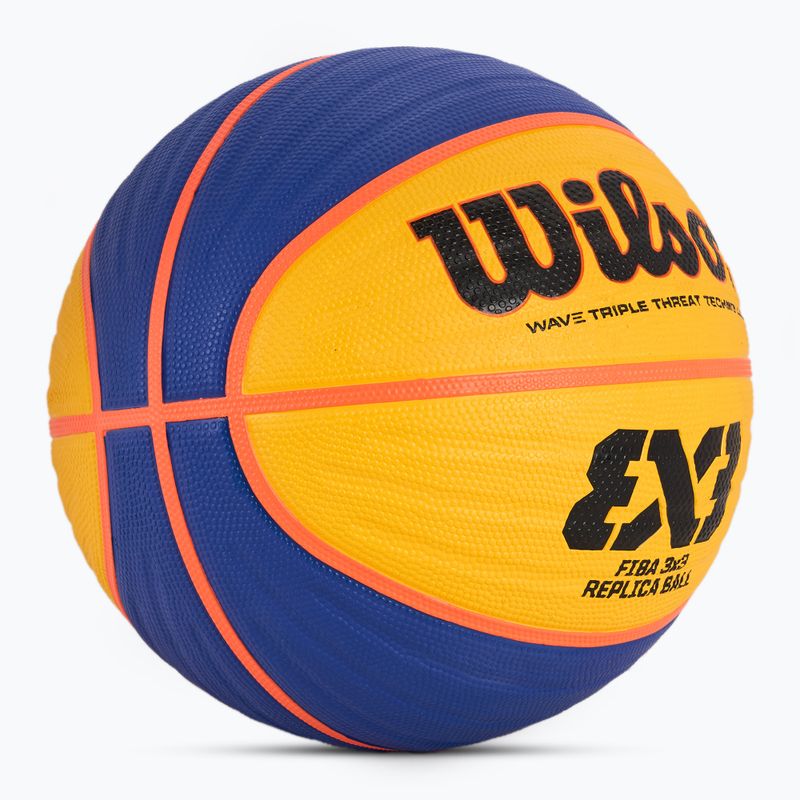 Krepšinio kamuolys Wilson Fiba 3x3 Replica RBR blue/yellow dydis 6 2