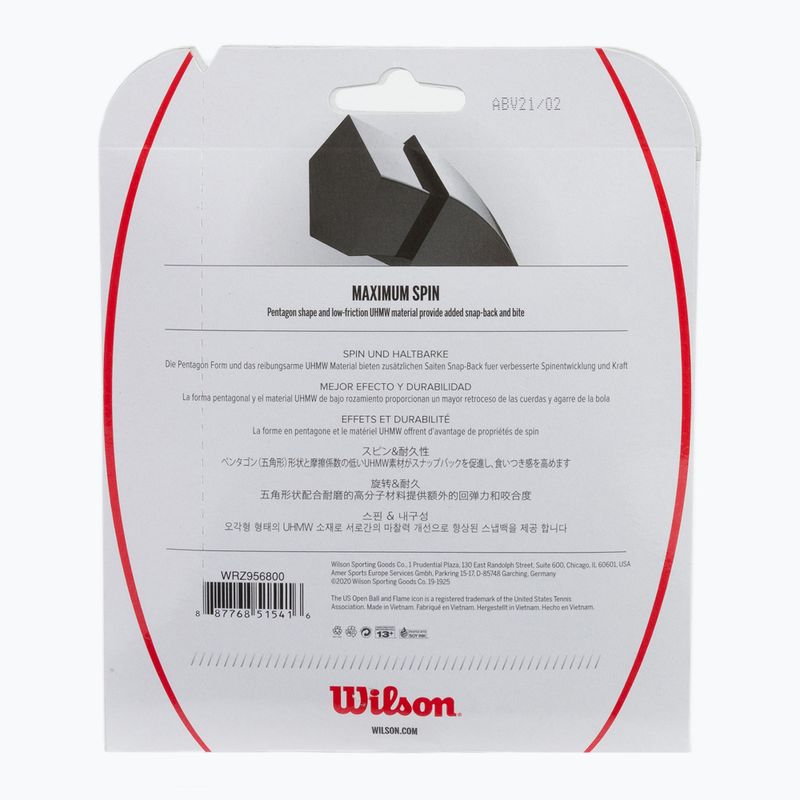 Wilson Revolve Spin 16 teniso stygų rinkinys 12,2 m pilkos spalvos WRZ956800+ 2