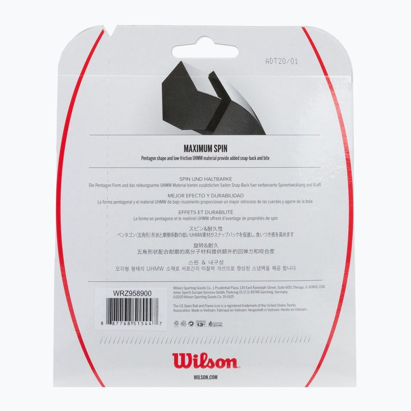 Wilson Revolve Spin 17 teniso stygų rinkinys 12,2 m juodas WRZ958900+ 2