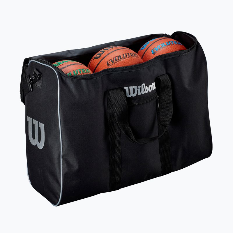 Krepšinio kamuolių krepšys Wilson Travel Basket 6 Ball black/silver 3