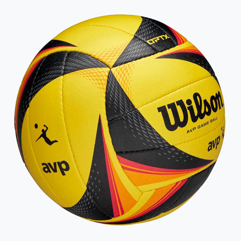 Paplūdimio tinklinio kamuolys Wilson OPTX AVP VB OFFICIAL GB yellow dydis 5 5