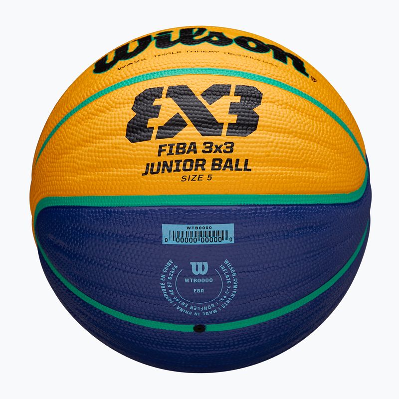 Vaikiškas krepšinio kamuolys Wilson Fiba 3x3 Junior blue/yellow dydis 5 5