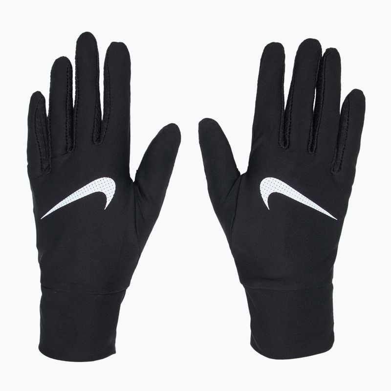 Moteriška galvos juosta + pirštinių komplektas Nike Essential Running black/black/silver 2