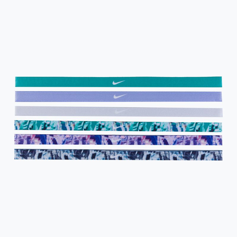 Nike galvos juostos su spauda 6 vnt., žalios/violetinės spalvos N0002545-322