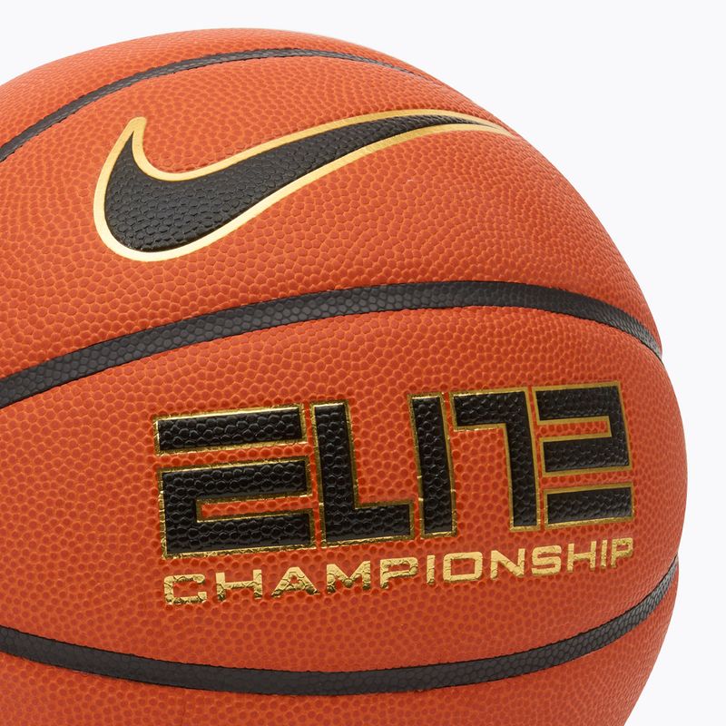Krepšinio kamuolys Nike Elite Championship 8P 2.0 Deflated amber court/black/metallic gold/black dydis 6 3