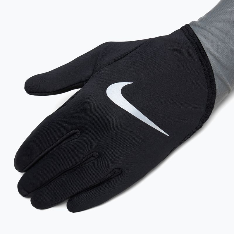 Moteriškos bėgimo pirštinės Nike Pacer Midweight RG black/smoke grey/silver 4