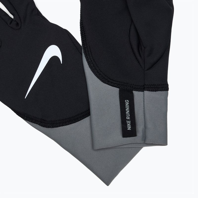 Moteriškos bėgimo pirštinės Nike Pacer Midweight RG black/smoke grey/silver 5