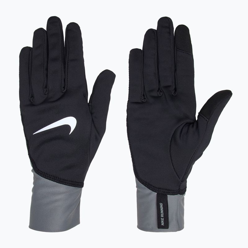 Vyriškos bėgimo pirštinės Nike Pacer Midweight RG black/smoke grey/silver