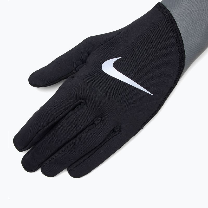 Vyriškos bėgimo pirštinės Nike Pacer Midweight RG black/smoke grey/silver 4