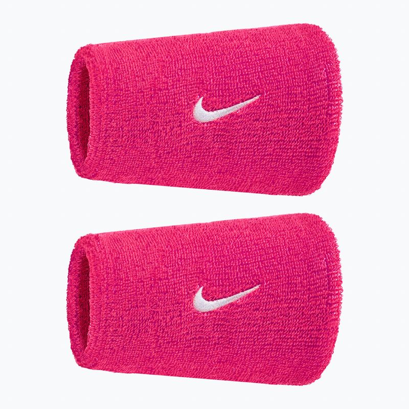 Frotinės riešo juostos Nike Swoosh Classic Doublewide Wristbands 2 vnt. vivid pink/white
