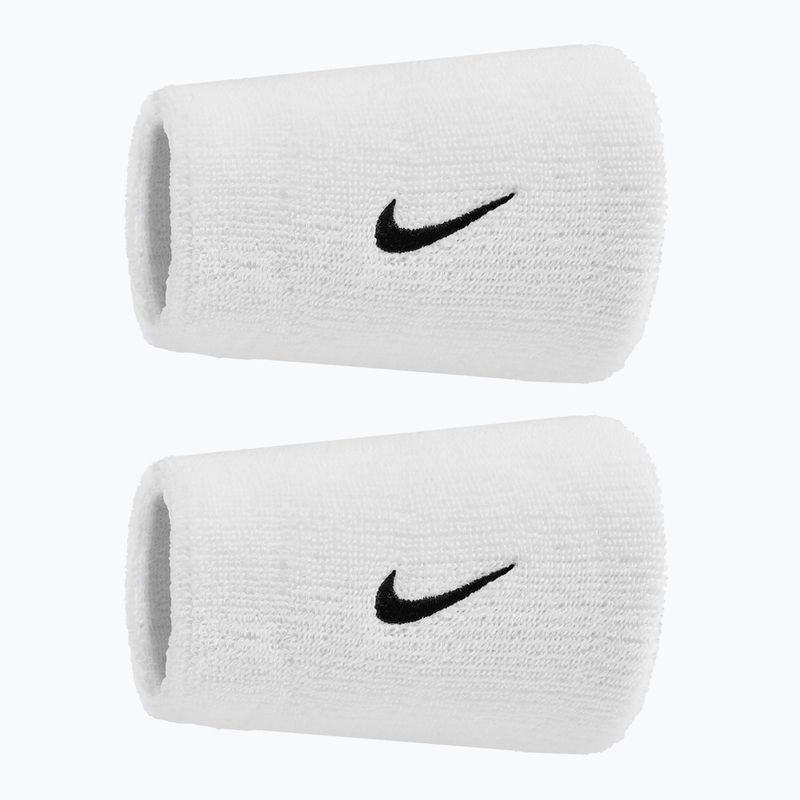 Frotinės riešo juostos Nike Swoosh Classic Doublewide Wristbands 2 vnt white/black