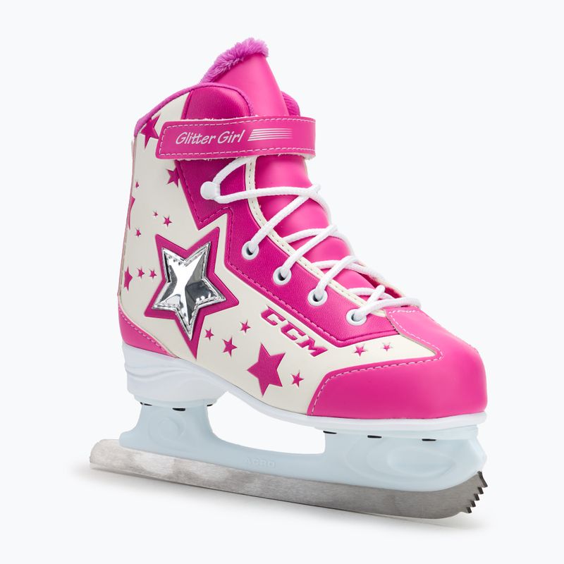 Vaikiškos pačiūžos CCM Glitter Girl white/pink