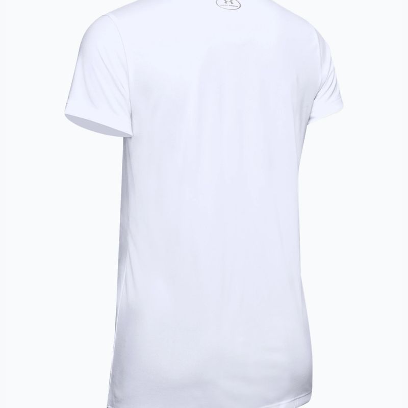 Under Armour Tech SSV moteriški treniruočių marškinėliai - Vienspalviai baltos ir sidabrinės spalvos 1255839 5