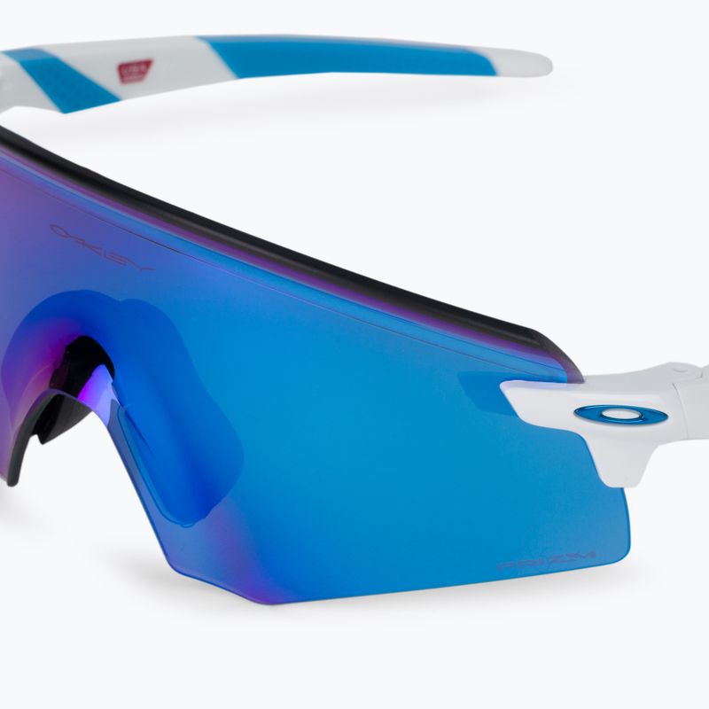 Oakley Encoder poliruoti balti/prizmatiniai safyro dviratininkų akiniai 0OO9471 5