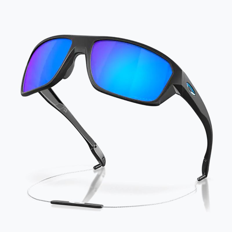 "Oakley Split Shot" matinės juodos/prizm safyro spalvos poliarizuoti akiniai nuo saulės 11