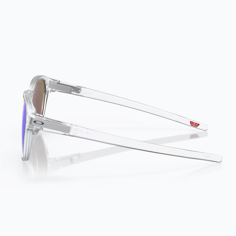 Akiniai nuo saulės Oakley Latch matte clear/prizm sapphire polarized 3