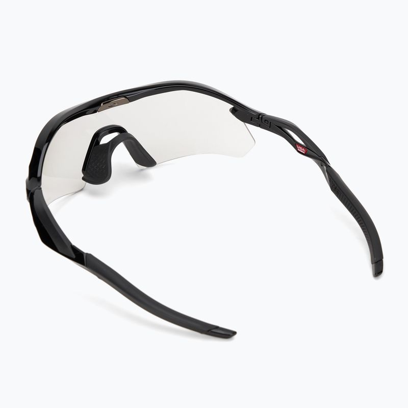 "Oakley Radar Plate" poliruoti juodi/skaidrūs iki juodų iridinių fotochrominių akinių nuo saulės akiniai 2