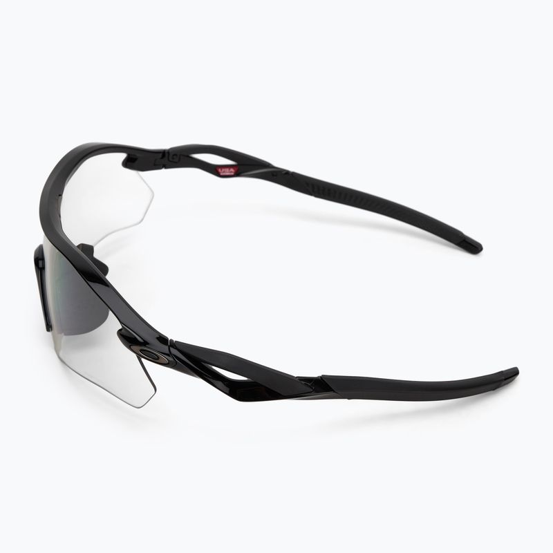 "Oakley Radar Plate" poliruoti juodi/skaidrūs iki juodų iridinių fotochrominių akinių nuo saulės akiniai 4