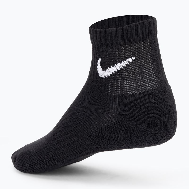 Kojinės Nike Everyday Cushioned Ankle 3 poros black/white 2
