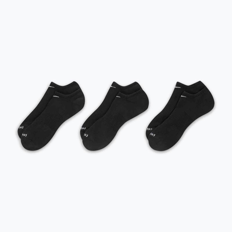 Nike Everyday Plus Cushion kojinės 3 poros juodos/baltos