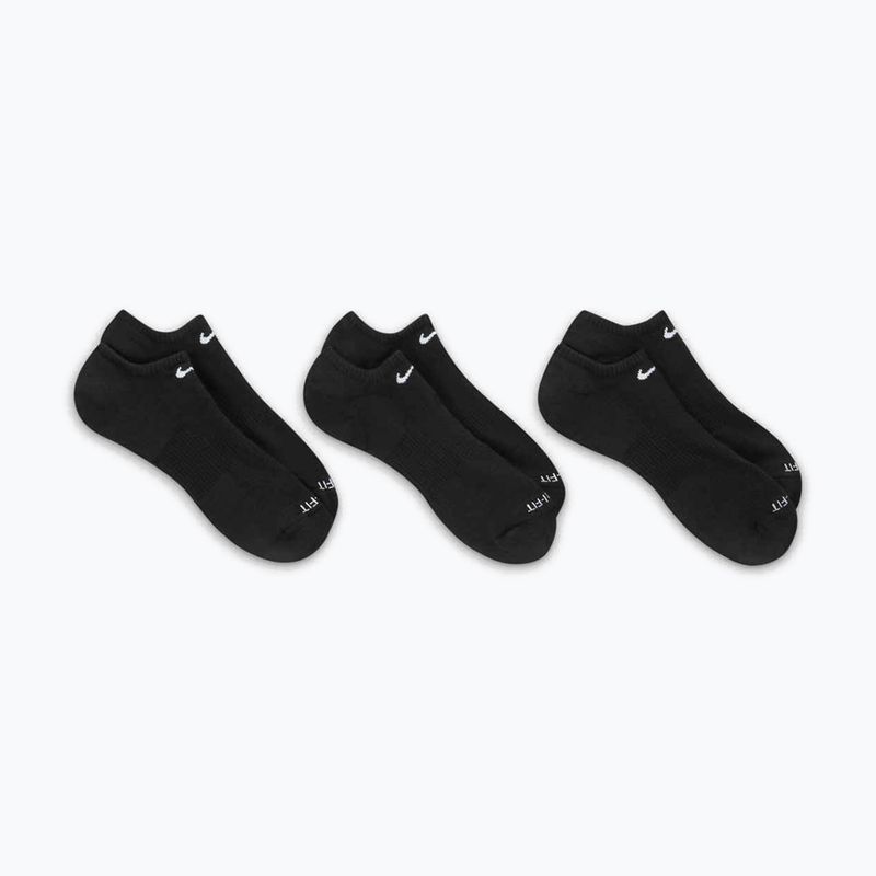 Nike Everyday Plus Cushion kojinės 3 poros juodos/baltos 2