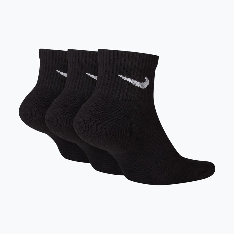 Kojinės Nike Everyday Plus Cushioned Ankle 3 poros black/white 2