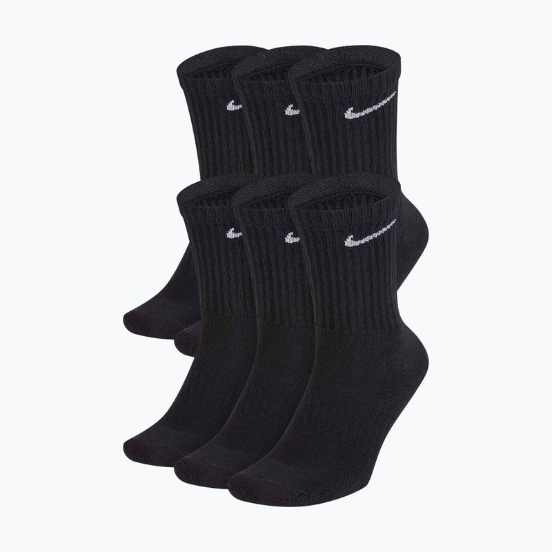 Nike Everyday Cushioned 6 poros juodų/baltų kojinių