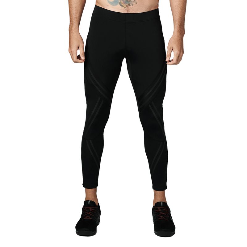 Vyriški STRONG ID Geometric Compression treniruočių antblauzdžiai juodi Z2B00259