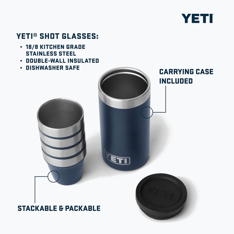 Turistinės taurės YETI Shot 48 ml 4 pcs. navy 10
