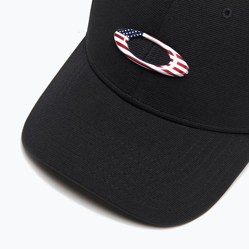 Vyriška kepuraitė su snapeliu Oakley Tincan black/american flag 3
